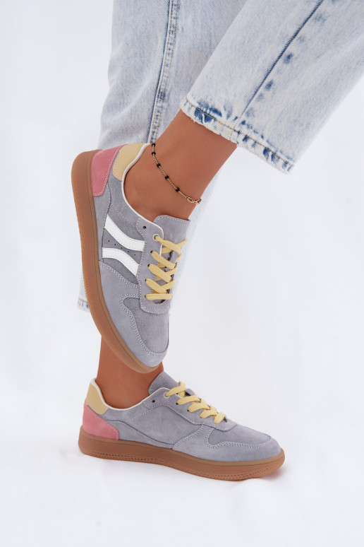Sneakers blu in suede con piattaforma Coressa
