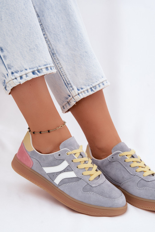 Sneakers blu in suede con piattaforma Coressa