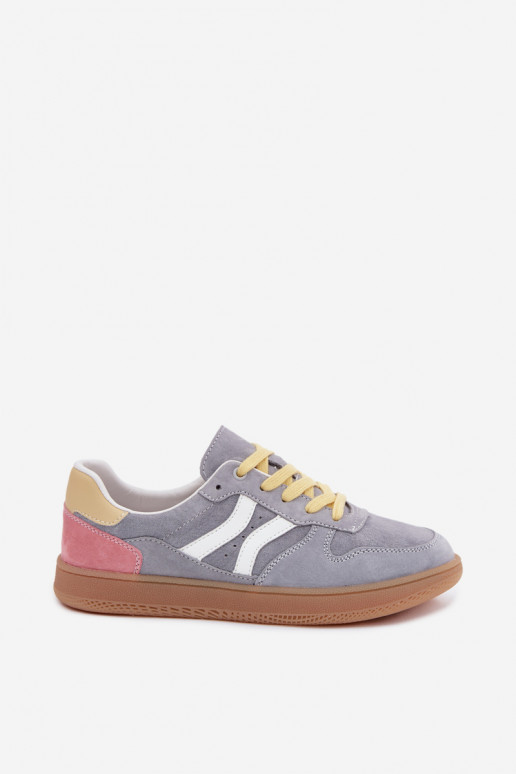 Sneakers blu in suede con piattaforma Coressa