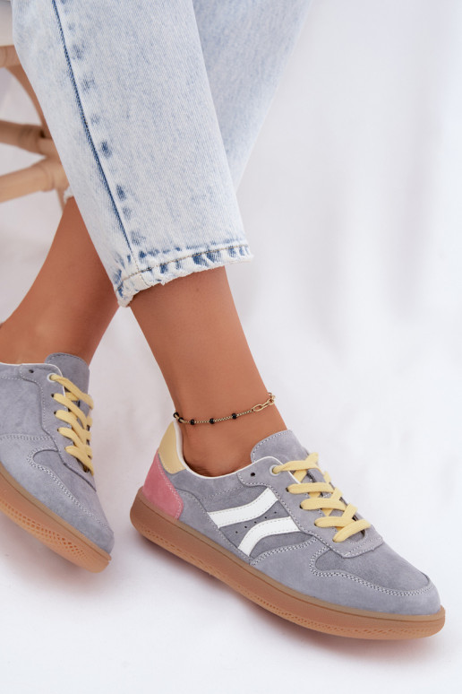 Sneakers blu in suede con piattaforma Coressa