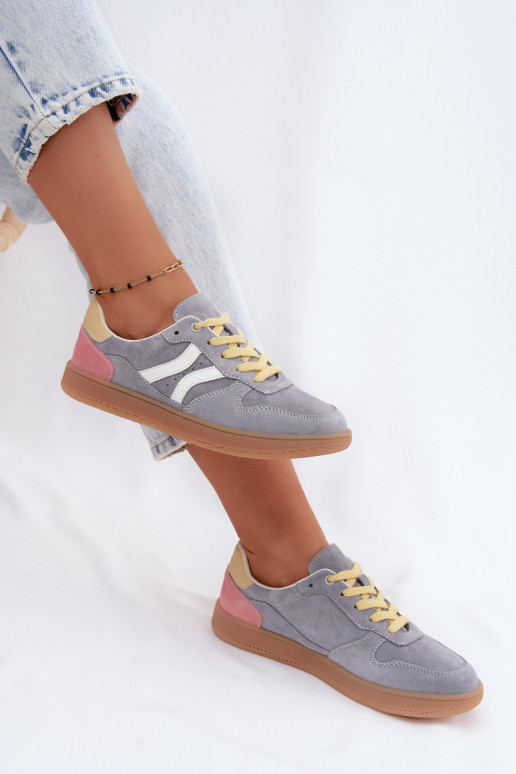 Sneakers blu in suede con piattaforma Coressa
