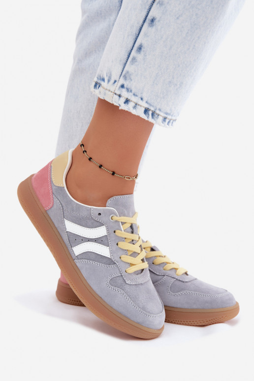 Sneakers blu in suede con piattaforma Coressa
