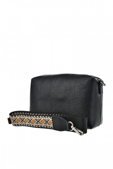Piccola borsa nera con manici decorati Big Star OO574091