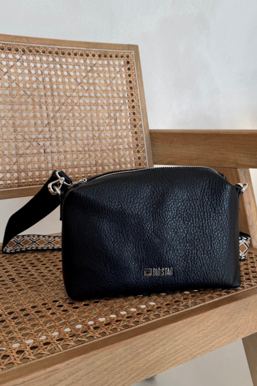 Piccola borsa nera con manici decorati Big Star OO574091