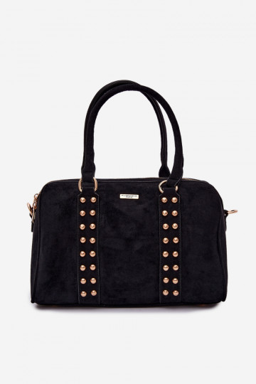 Borsa nera con borchie dorate Emelle