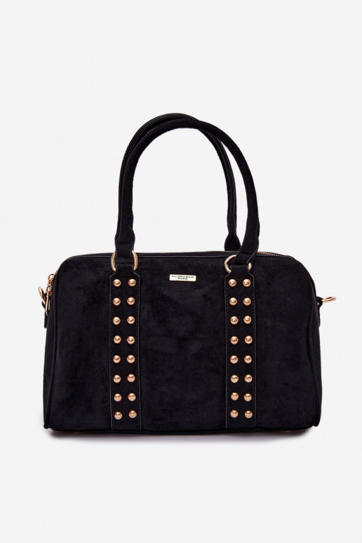 Borsa nera con borchie dorate Emelle