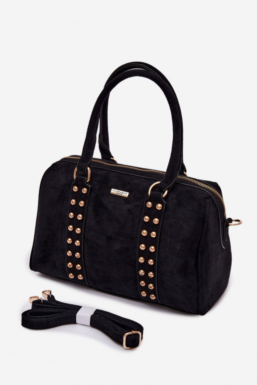 Borsa nera con borchie dorate Emelle