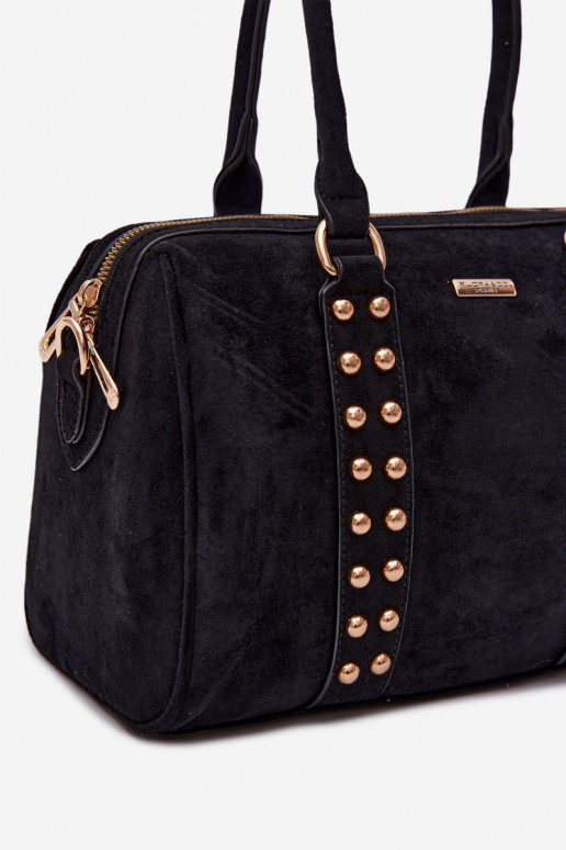 Borsa nera con borchie dorate Emelle