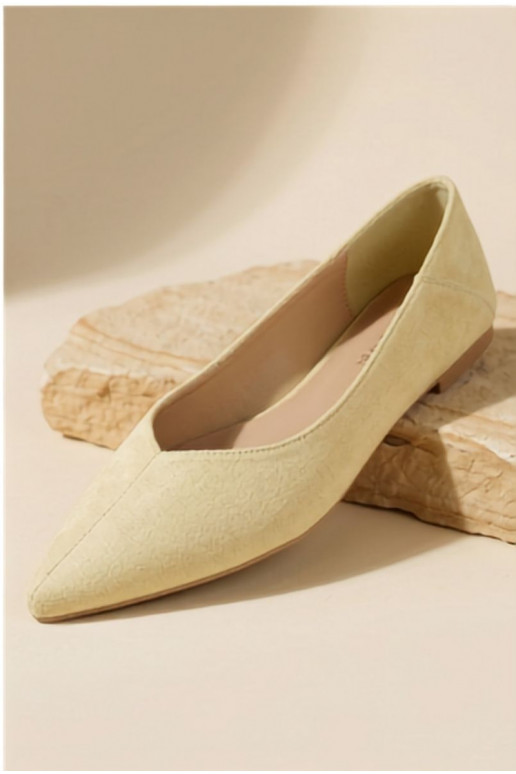 Ballerine con punta a punta in suede artificiale giallo Corabella