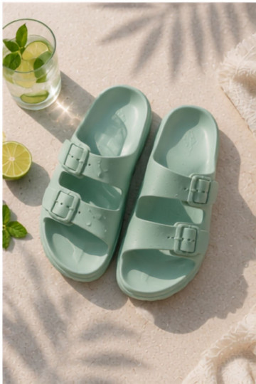 Pantofole da donna con piattaforma in schiuma menta Melorea 2