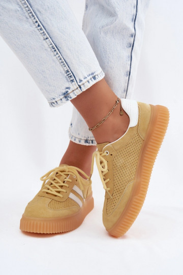 Sneakers gialli in suede con piattaforma Artelle 2