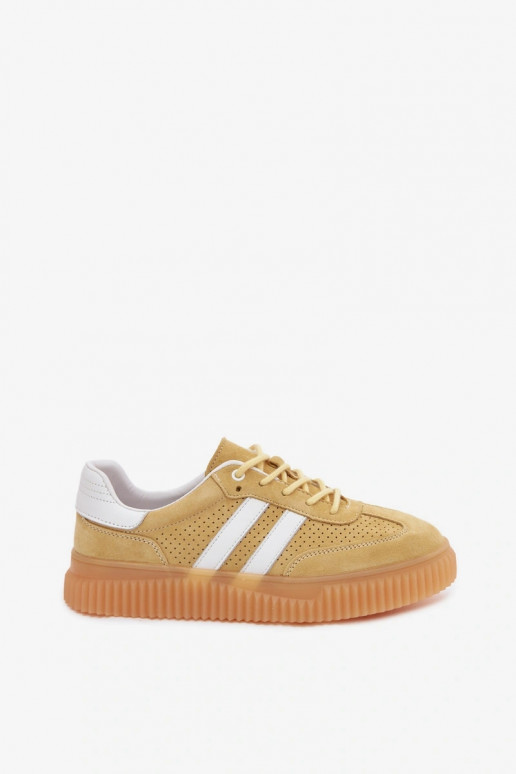 Sneakers gialli in suede con piattaforma Artelle