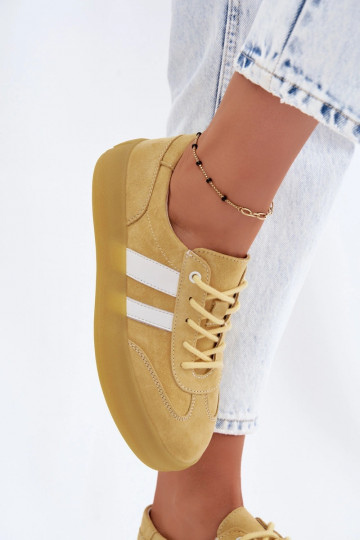 Sneakers gialli in faux suede con piattaforma Coralia 2