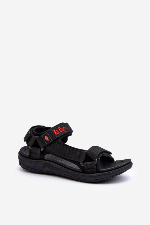 Sandali da donna con chiusure adesive in nero Lee Cooper LCIN-26-34-4423L