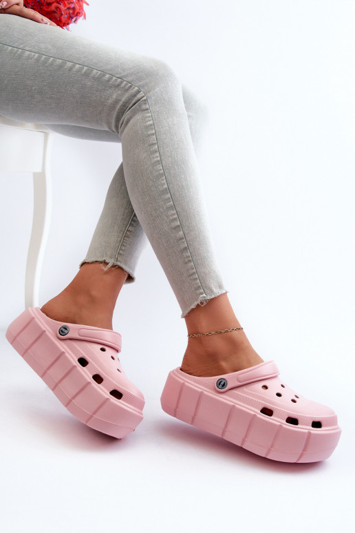 Pantofole leggere da donna con piattaforma in rosa Itubia