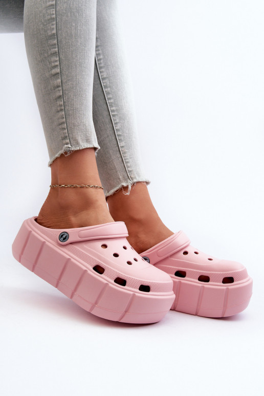 Pantofole leggere da donna con piattaforma in rosa Itubia