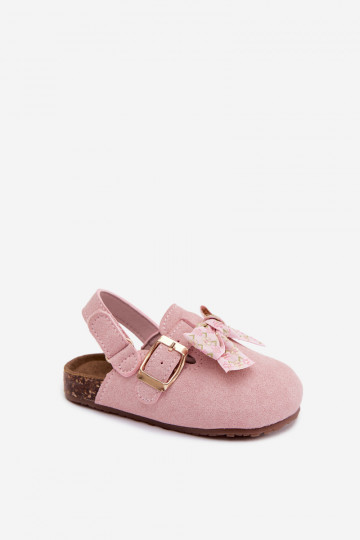 Zoccoli per bambini con fiocchi in colore rosa Rosella