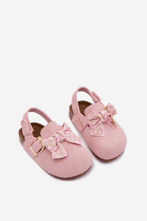 Zoccoli per bambini con fiocchi in colore rosa Rosella