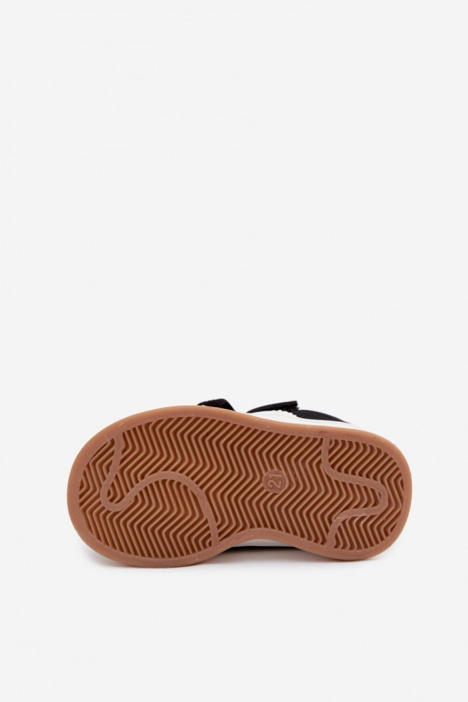 Sneakers per bambini con chiusure in velcro in ecopelle nera Zoya