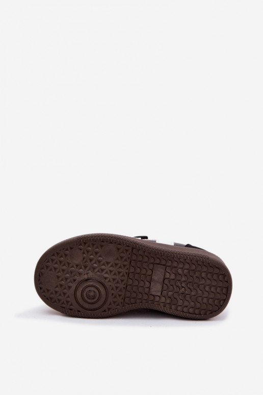 Sneakers per bambini con chiusure in velcro in ecopelle nera Ronja