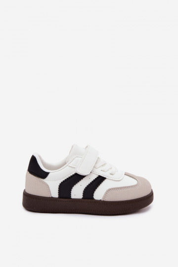 Sneakers per bambini con chiusure in velcro in ecopelle bianca Ronja 2