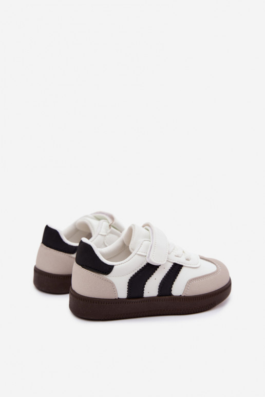 Sneakers per bambini con chiusure in velcro in ecopelle bianca Ronja