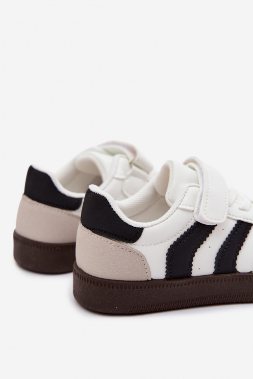 Sneakers per bambini con chiusure in velcro in ecopelle bianca Ronja