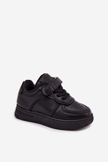 Sneakers per bambini in ecopelle nera Liora