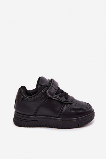 Sneakers per bambini in ecopelle nera Liora 2