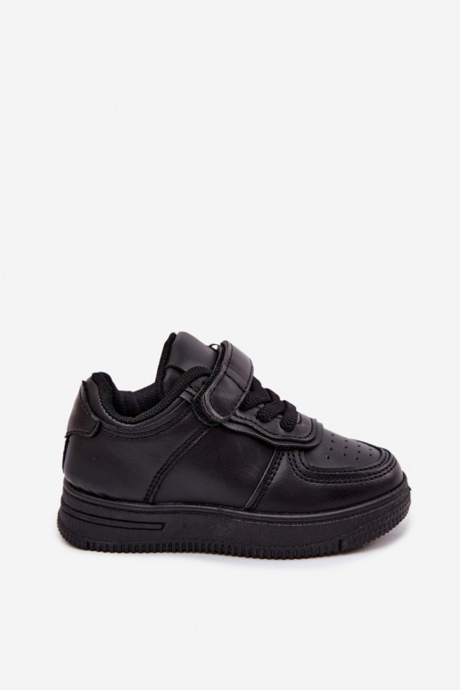 Sneakers per bambini in ecopelle nera Liora