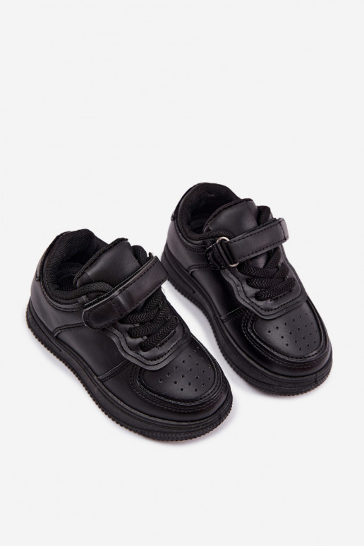 Sneakers per bambini in ecopelle nera Liora