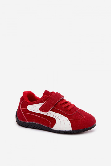 Sneakers per bambini con chiusure in velcro in colore rosso Perrin