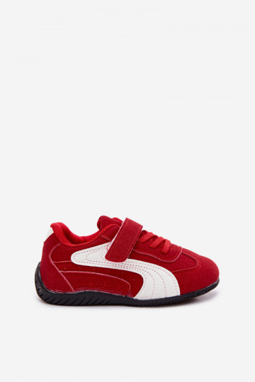 Sneakers per bambini con chiusure in velcro in colore rosso Perrin 2