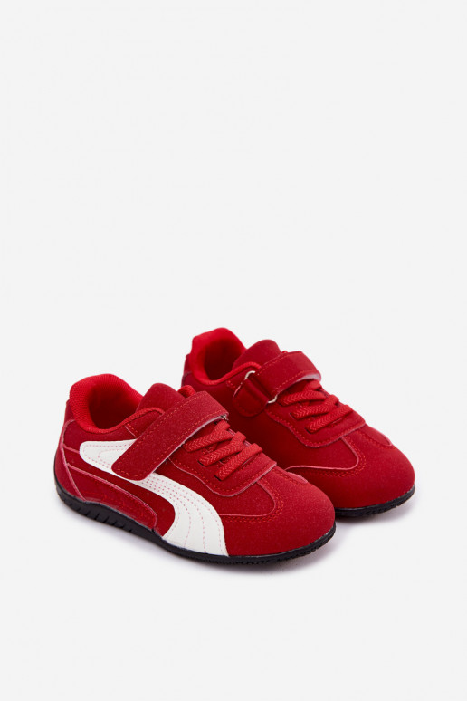 Sneakers per bambini con chiusure in velcro in colore rosso Perrin