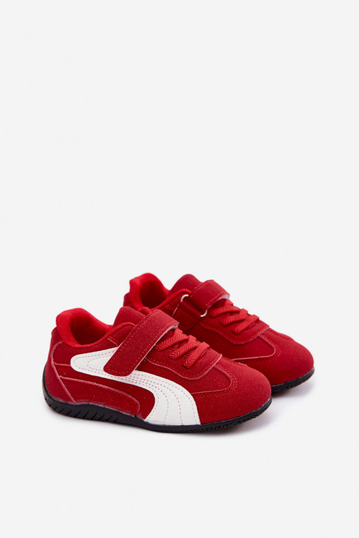 Sneakers per bambini con chiusure in velcro in colore rosso Perrin