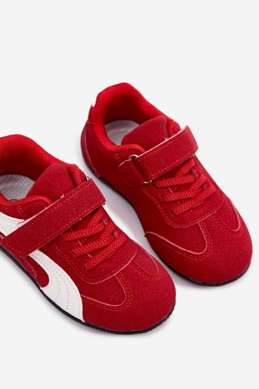 Sneakers per bambini con chiusure in velcro in colore rosso Perrin