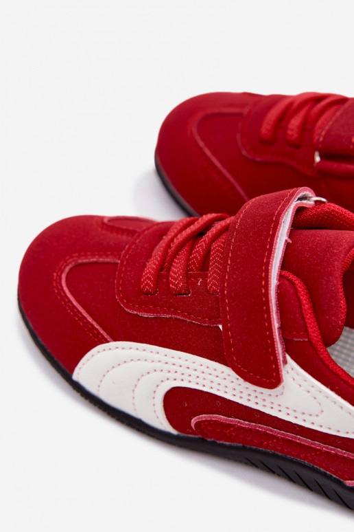 Sneakers per bambini con chiusure in velcro in colore rosso Perrin