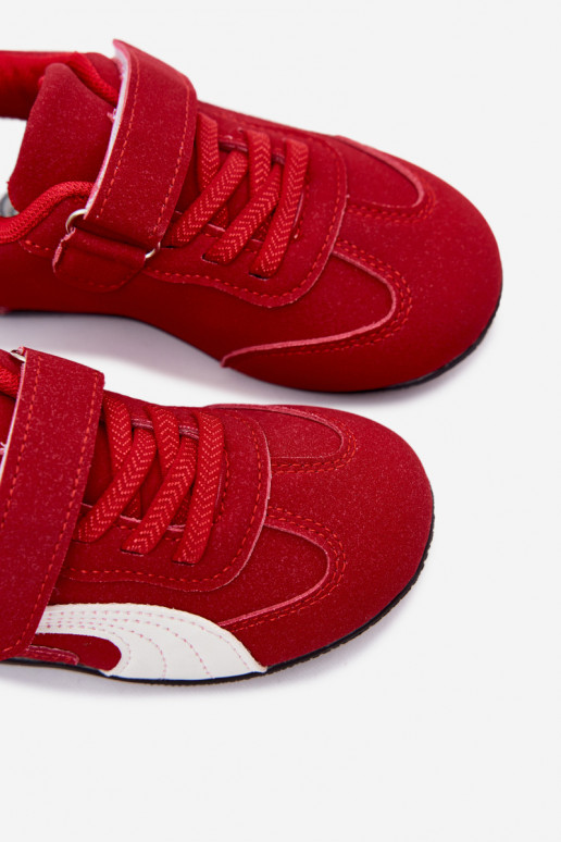 Sneakers per bambini con chiusure in velcro in colore rosso Perrin