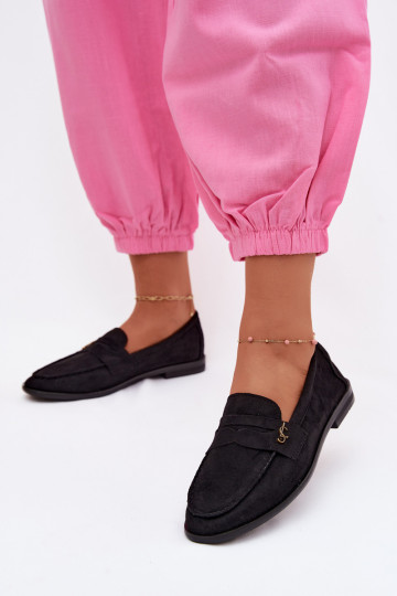 Mocassini da donna in suede sintetico neri Prestelle 2