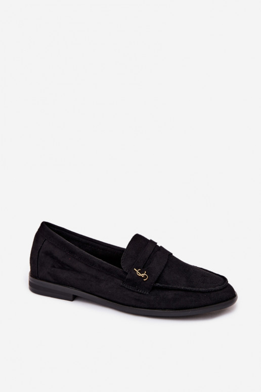 Mocassini da donna in suede sintetico neri Prestelle