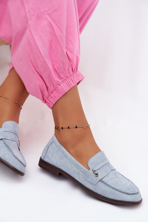 Mocassini da donna in suede sintetico blu Prestelle