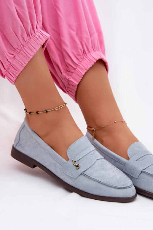 Mocassini da donna in suede sintetico blu Prestelle