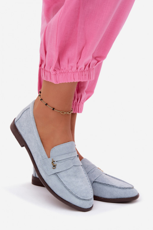 Mocassini da donna in suede sintetico blu Prestelle