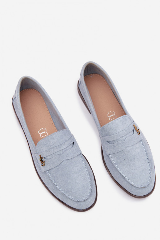 Mocassini da donna in suede sintetico blu Prestelle