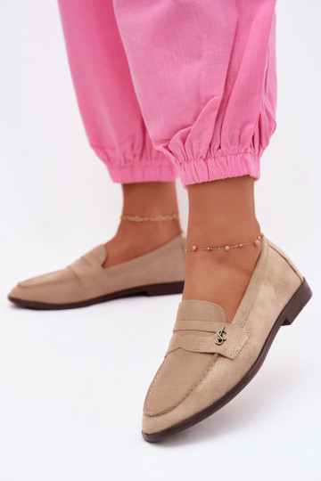 Mocassini da donna in suede sintetico sabbia Prestelle 2