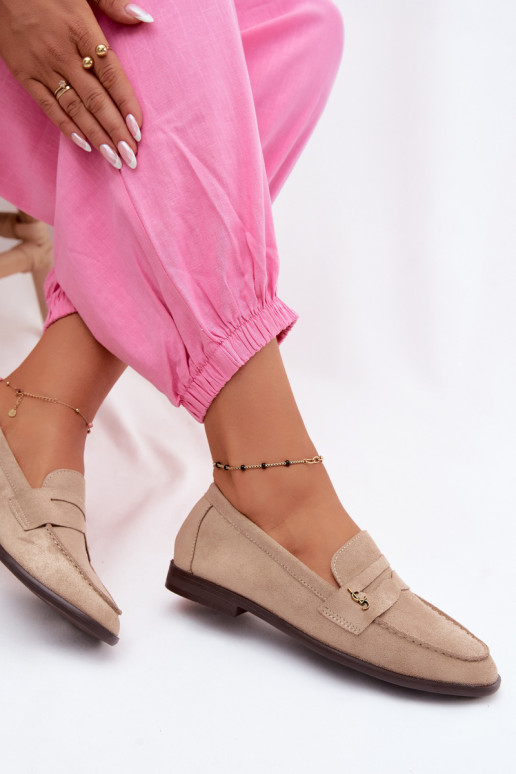 Mocassini da donna in suede sintetico sabbia Prestelle