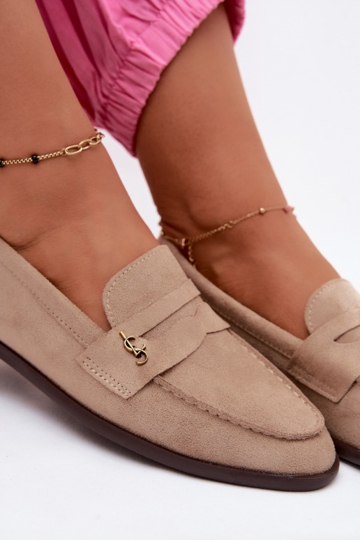 Mocassini da donna in suede sintetico sabbia Prestelle