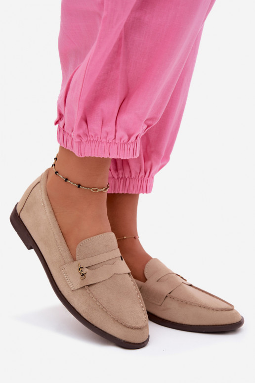 Mocassini da donna in suede sintetico sabbia Prestelle