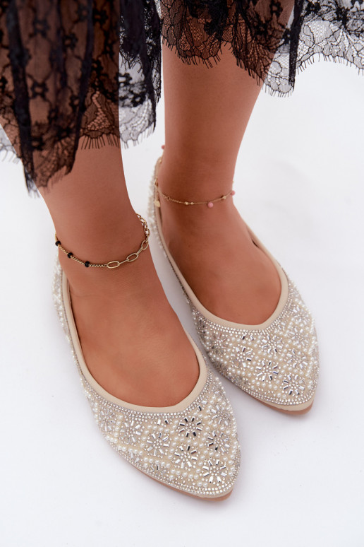Ballerine da donna con decorazione color sabbia Lemonia