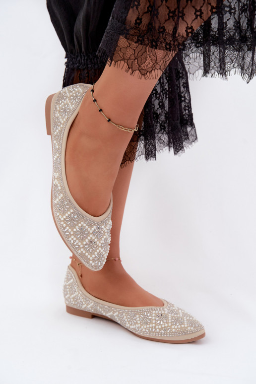 Ballerine da donna con decorazione color sabbia Lemonia